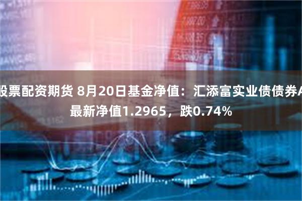 股票配资期货 8月20日基金净值：汇添富实业债债券A最新净值1.2965，跌0.74%