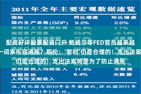 配资好评股票配资门户 鲍威尔等FED官员越来越不愿意用“暂时”一词来形容通胀？耶伦：‘暂时’仍是合理的！支出法案将是为了防止通胀