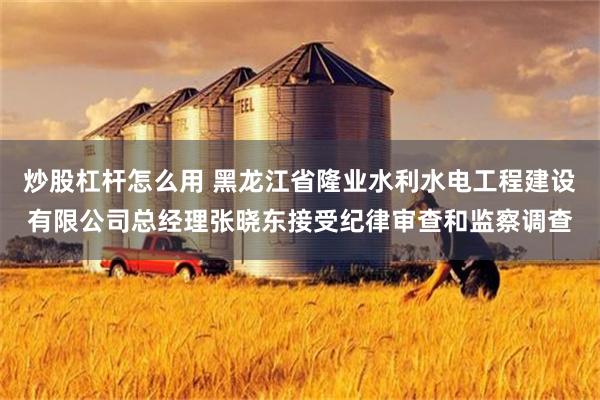 炒股杠杆怎么用 黑龙江省隆业水利水电工程建设有限公司总经理张晓东接受纪律审查和监察调查