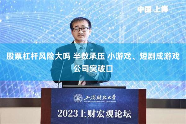 股票杠杆风险大吗 半数承压 小游戏、短剧成游戏公司突破口