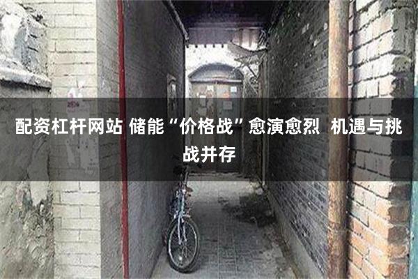 配资杠杆网站 储能“价格战”愈演愈烈  机遇与挑战并存