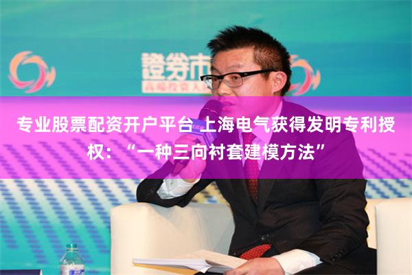 专业股票配资开户平台 上海电气获得发明专利授权：“一种三向衬套建模方法”