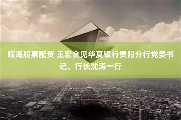 临海股票配资 王宏会见华夏银行贵阳分行党委书记、行长沈涛一行