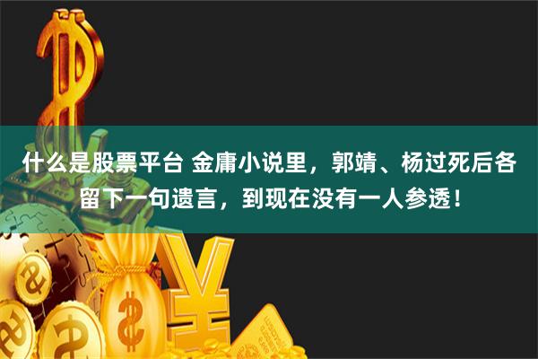 什么是股票平台 金庸小说里，郭靖、杨过死后各留下一句遗言，到现在没有一人参透！