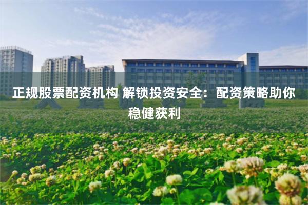 正规股票配资机构 解锁投资安全：配资策略助你稳健获利