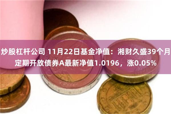 炒股杠杆公司 11月22日基金净值：湘财久盛39个月定期开放债券A最新净值1.0196，涨0.05%