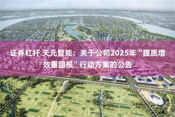证券杠杆 天元智能：关于公司2025年“提质增效重回报”行动方案的公告