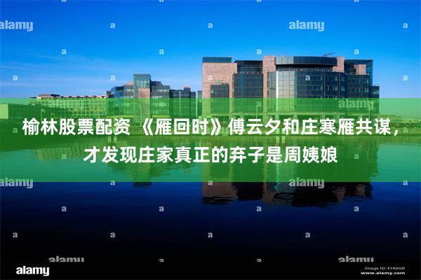 榆林股票配资 《雁回时》傅云夕和庄寒雁共谋，才发现庄家真正的弃子是周姨娘