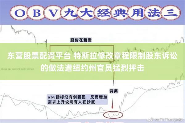 东营股票配资平台 特斯拉修改章程限制股东诉讼的做法遭纽约州官员猛烈抨击