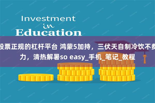 股票正规的杠杆平台 鸿蒙5加持，三伏天自制冷饮不费力，清热解暑so easy_手机_笔记_教程